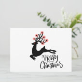 Whimsical Rendier Vrolijk Kerstfeest Feestdagenkaart (Staand voorkant)