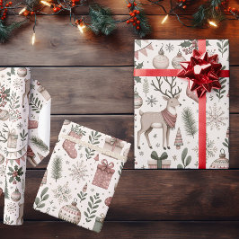Whimsical Rendier Woodland Christmas Cadeaupapier