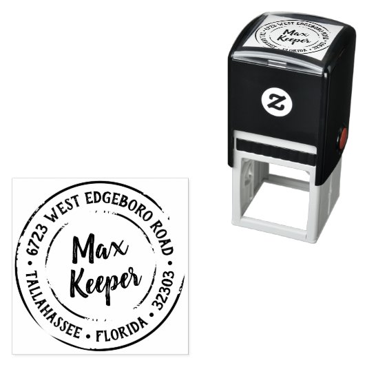 Whimsical retour adres label stempel (In situ)