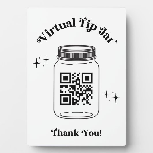 Whimsical Retro Bar Scan QR Code Virtual Tip Jar Fotoplaat (voorkant)