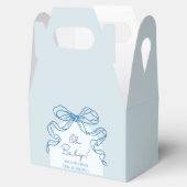 Whimsical Retro Blue Hand getrokken boog Baby show Bedankdoosjes (Geopend)