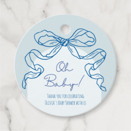Whimsical Retro Blue Hand getrokken boog Baby show Bedankjes Labels
