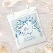 Whimsical Retro Blue Hand getrokken boog Baby show Bedankzakje (Geknipt)