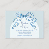 Whimsical Retro Blue Hand getrokken boog Baby show Informatiekaartje (Voorkant)