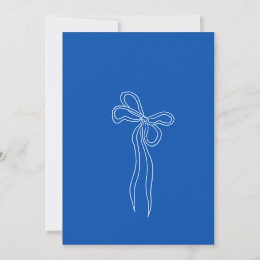 Whimsical Retro Blue Hand getrokken boog Oh Baby s Kaart (Achterkant)