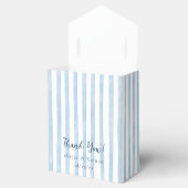 Whimsical Retro Blue Stripes Thank You Wedding Bedankdoosjes (Geopend)