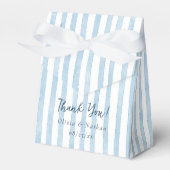 Whimsical Retro Blue Stripes Thank You Wedding Bedankdoosjes (Voorkant Zijde)
