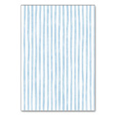 Whimsical Retro Blue Stripes Wedding Table Number Kaart (Achterkant)