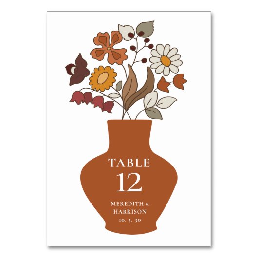 Whimsical Retro Boho Bloemen Bruiloft Kaart (Achterkant)