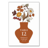 Whimsical Retro Boho Bloemen Bruiloft Kaart (Voorkant)