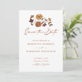 Whimsical Retro Boho Bloemen Bruiloft Save The Date (Staand voorkant)