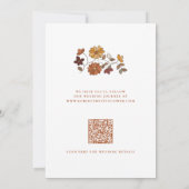 Whimsical Retro Boho Bloemen Bruiloft Save The Date (Achterkant)