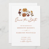 Whimsical Retro Boho Bloemen Bruiloft Save The Date (Voorkant / Achterkant)