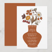 Whimsical Retro Boho Floral 50e verjaardag Kaart (Voorkant / Achterkant)