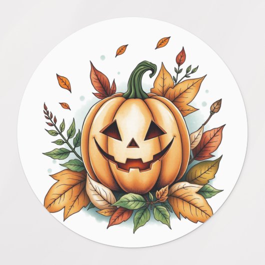 Whimsical Retro Boho Halloween Witchy Kitten, Labels (Design 1)