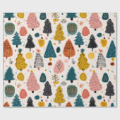 Whimsical Retro Boom Cadeaupapier (Vlak)