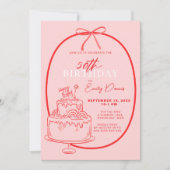 Whimsical Retro Border 50ste Verjaardagsfeest Kaart (Voorkant)