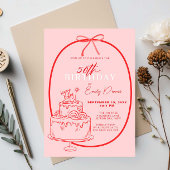 Whimsical Retro Border 50ste Verjaardagsfeest Kaart