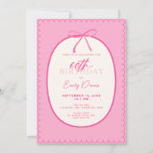 Whimsical Retro Border 60th Birthday Party Kaart (Voorkant)