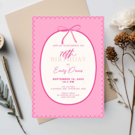 Whimsical Retro Border 70th Birthday Party Kaart