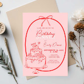 Whimsical Retro Border Birthday Dinner Kaart