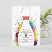 Whimsical Retro Bowling Verjaardag Kaart (Staand voorkant)