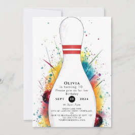 Whimsical Retro Bowling Verjaardag Kaart