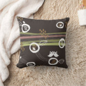 Whimsical Retro Brown Owls Family Nest Cute Cushio Kussen (Deken)