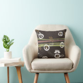 Whimsical Retro Brown Owls Family Nest Cute Cushio Kussen (Stoel)