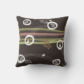 Whimsical Retro Brown Owls Family Nest Cute Cushio Kussen (Achterkant)