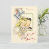 Whimsical Retro Bruid en Bruidegom Vrijgezellenfee Kaart (Staand voorkant)