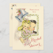 Whimsical Retro Bruid en Bruidegom Vrijgezellenfee Kaart (Voorkant / Achterkant)