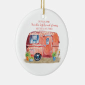 Whimsical Retro Camper Caravan Friends Quote Keramisch Ornament (Rechts)
