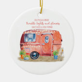 Whimsical Retro Camper Caravan Friends Quote Keramisch Ornament (Voorkant)