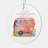 Whimsical Retro Camper Caravan Friends Quote Keramisch Ornament (Links)