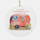 Whimsical Retro Camper Caravan Friends Quote Keramisch Ornament (Achterkant)