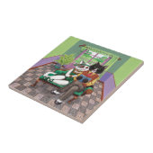 Whimsical Retro Cats van de Roaring 1920s Tegeltje (Zijkant)