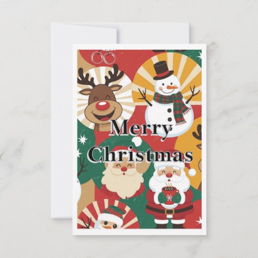 Whimsical Retro Christmas Cheer Card Bedankkaart (Achterkant)