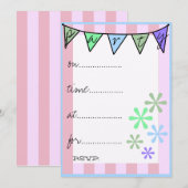 Whimsical Retro Colorful Handwriter Kaart (Voorkant / Achterkant)