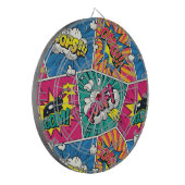 Whimsical Retro Comic Burst - Levendige Pop Art Dartbord (Voorkant Links)
