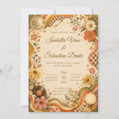 Whimsical Retro Disco Bruiloft Kaart (Voorkant)