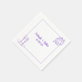 Whimsical Retro Disco Gepersonaliseerde Paarse bru Servet (Hoek)