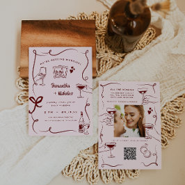 Whimsical Retro Doodle Art | Bruiloft Kaart