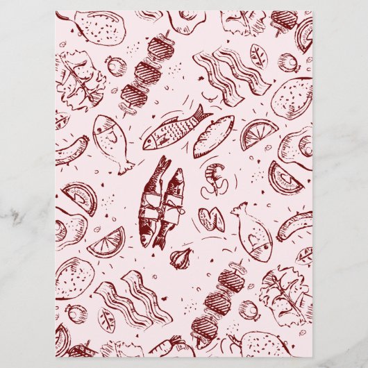 Whimsical Retro Doodle Art | Bruiloft Menu (Achterkant)