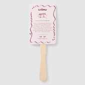 Whimsical Retro Doodle Art | Bruiloft Welkom Handwaaier (Voorkant)