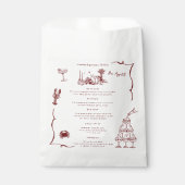 Whimsical Retro Doodle Art | Huwelijksmenu Bedankzakje (Voorkant)