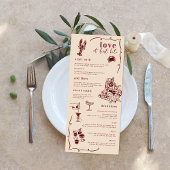 Whimsical Retro Doodle Art | Huwelijksmenu Menu