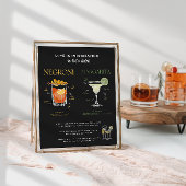 Whimsical Retro Doodle Art | Ondertekening Drink Poster