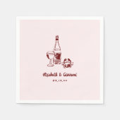 Whimsical Retro Doodle Art | Trouwservetten Servet (Voorkant)