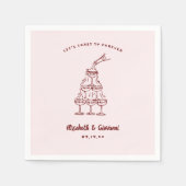 Whimsical Retro Doodle Art | Trouwservetten Servet (Voorkant)